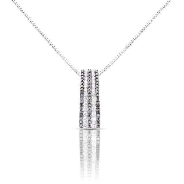 White gold shop black diamond necklace
