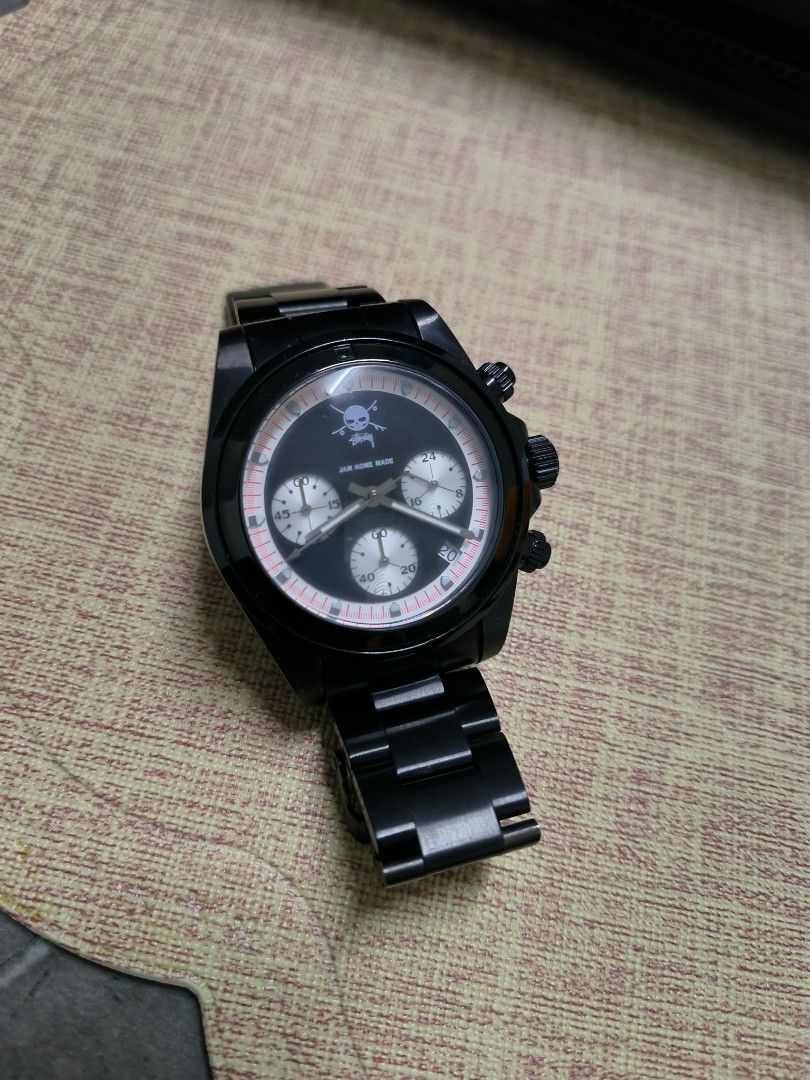 Chronograph Watch, Stussy X Jam Home Made (Black)