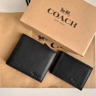 Coach Compact Mens Wallet in Black