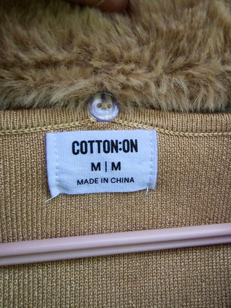 Cotton On Fur Collar and Cuffs Knit Jacket