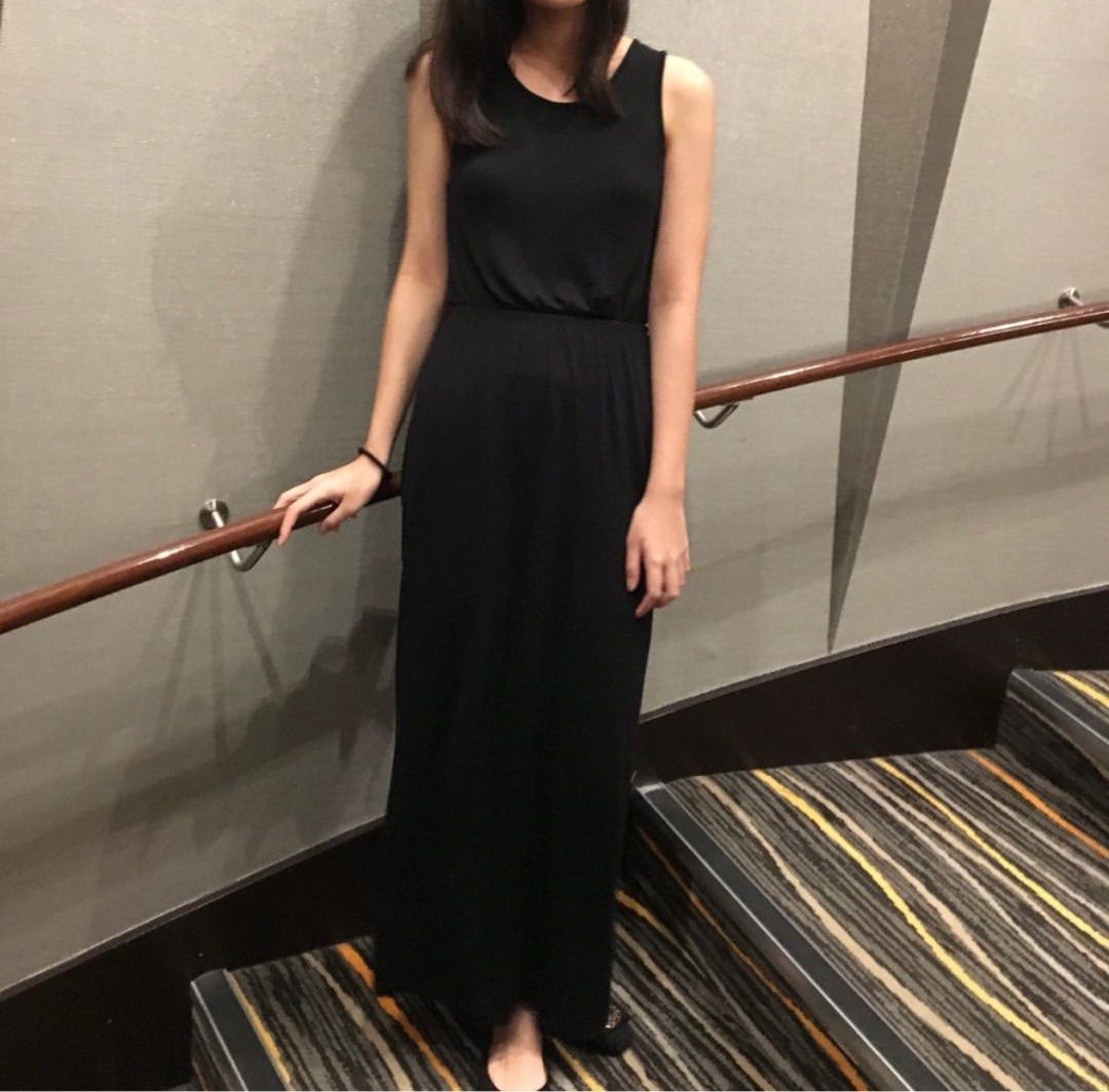 cotton on long dress in black