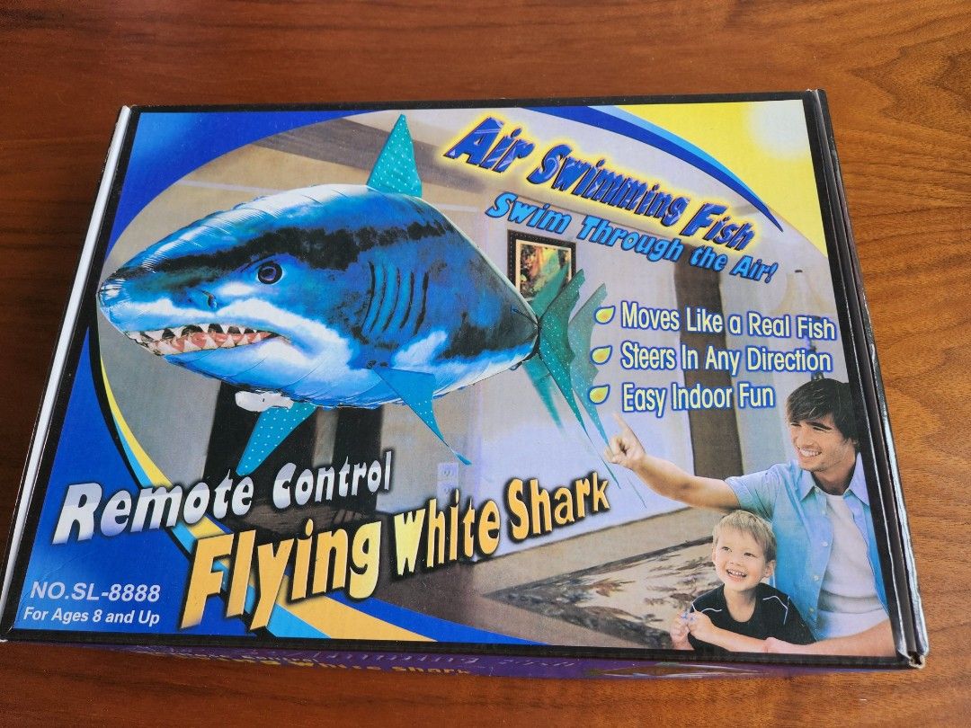 Remote control flying white shark store
