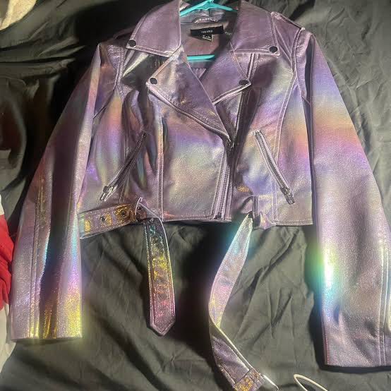 Iridescent leather jacket shop