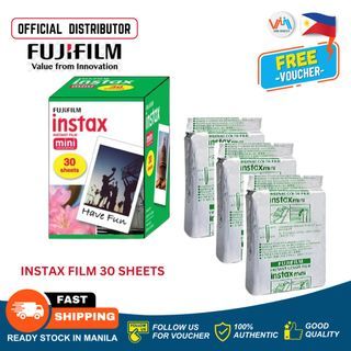 FUJIFILM INSTAX MINI FILM 11, 12 LIPLAY EVO INSTANT 30 Sheets Plain and Various Designs