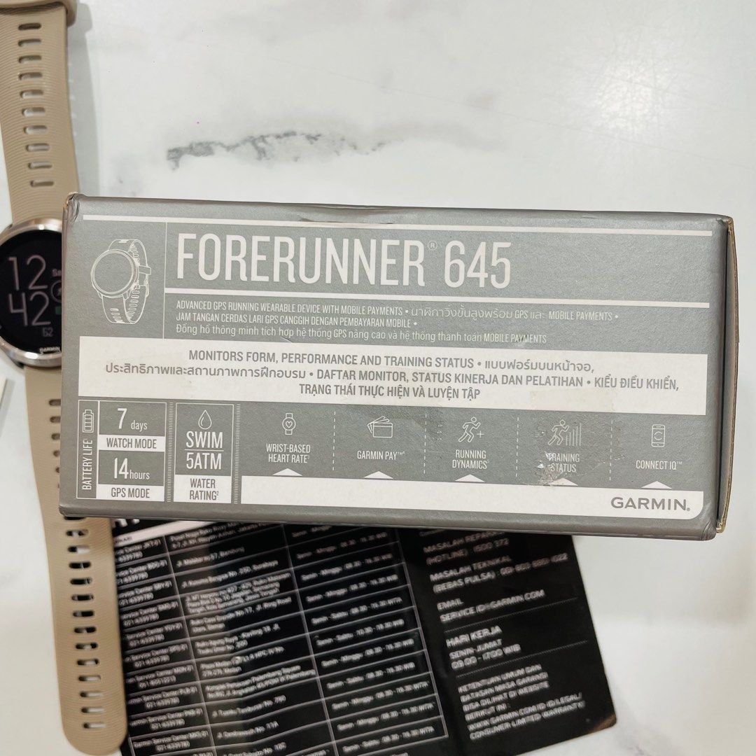 Garmin Forerunner 645 SandStone Fesyen Pria Jam Tangan di Carousell