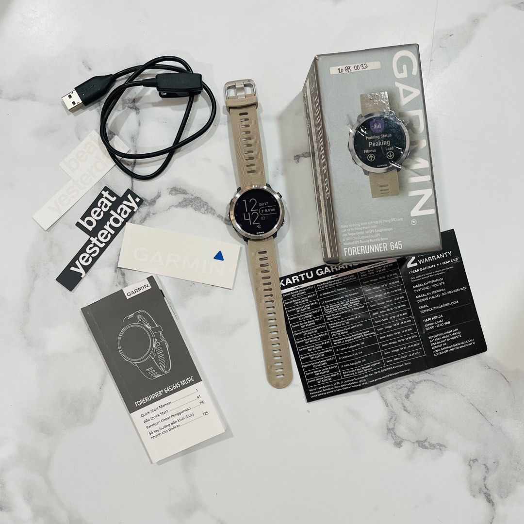 Garmin Forerunner 645 SandStone Fesyen Pria Jam Tangan di Carousell