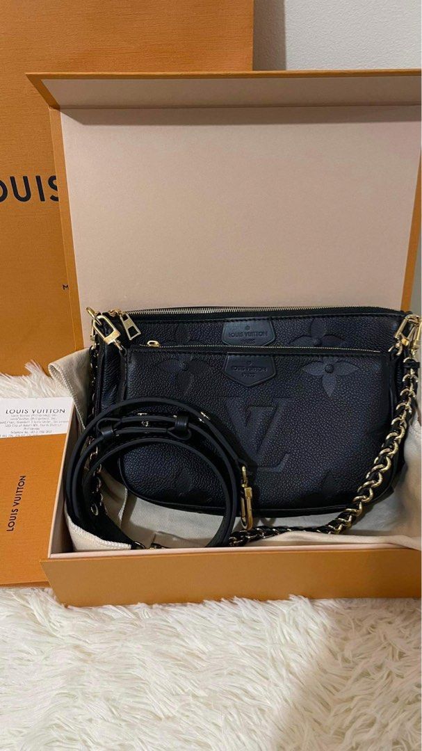 Guaranteed authentic LV multipochette empreinte (Category: Luxury Bags & Wallets) located in Naga. Submitted by akimadison.ph (Listing ID 1288330780, Image 1). Description: Guaranteed authentic LV multi pochette empreinte in noir Comes complete Perf for gifting!!! 🩷 Bought for 161k last sept 2023 lang!!.