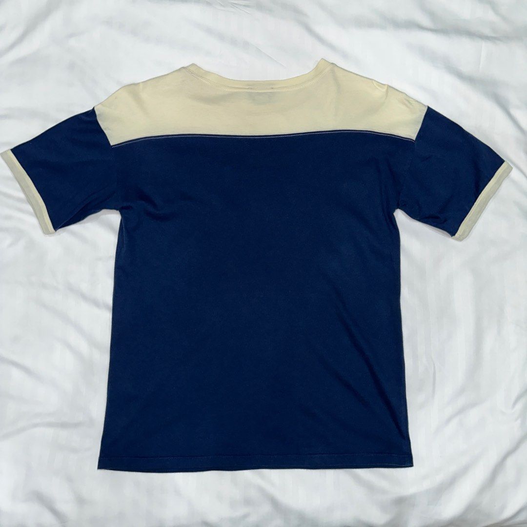 Gucci Tiger Print Shirt (Category: Shirts) located in Quezon City. Submitted by ishdeclutters (Listing ID 1288359970, Image 2). Description: Condition: 9.8/10 Color: Navy Blue, Off White with Tiger Print Size: S-M Womens / Teens 14 Material: 100% Cotton Jersey Made in Italy Brand Style ID: 568860XJBC3.