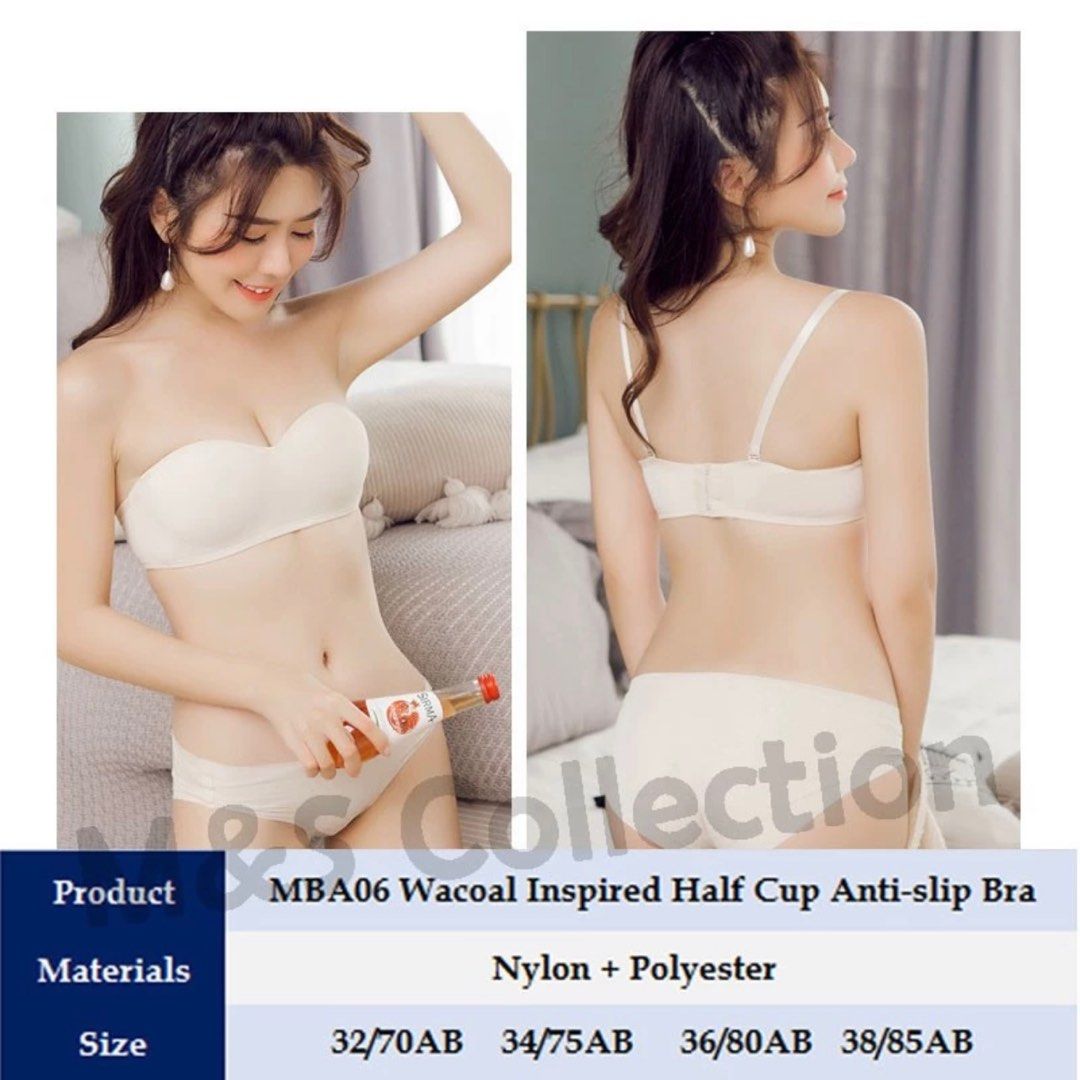 Half Cup Anti-Slip Bra Series (Wireless. Seamless. Strapless. Push up) -  MBA06, Women's Fashion, New Undergarments & Loungewear on Carousell