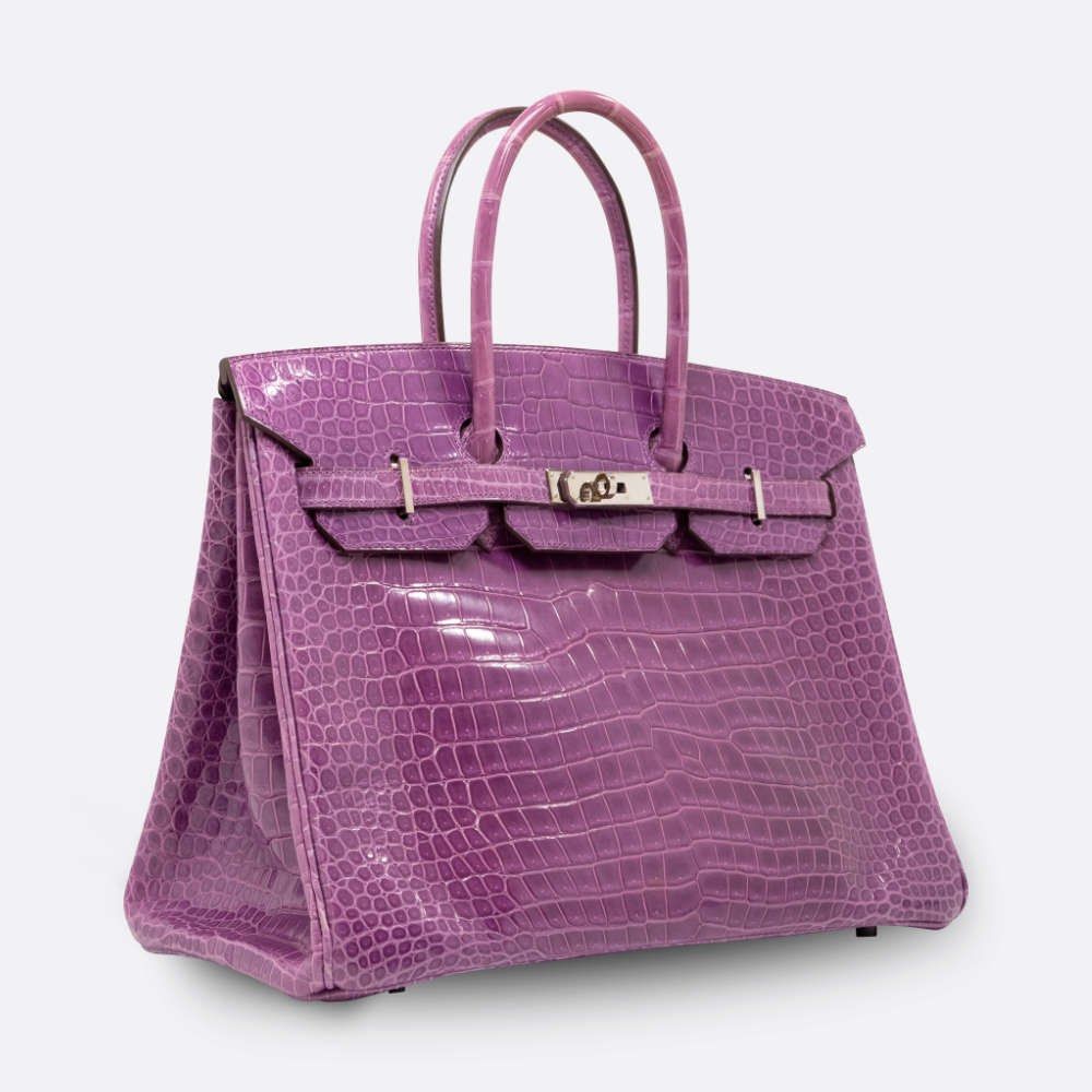 Purple discount birkin bag