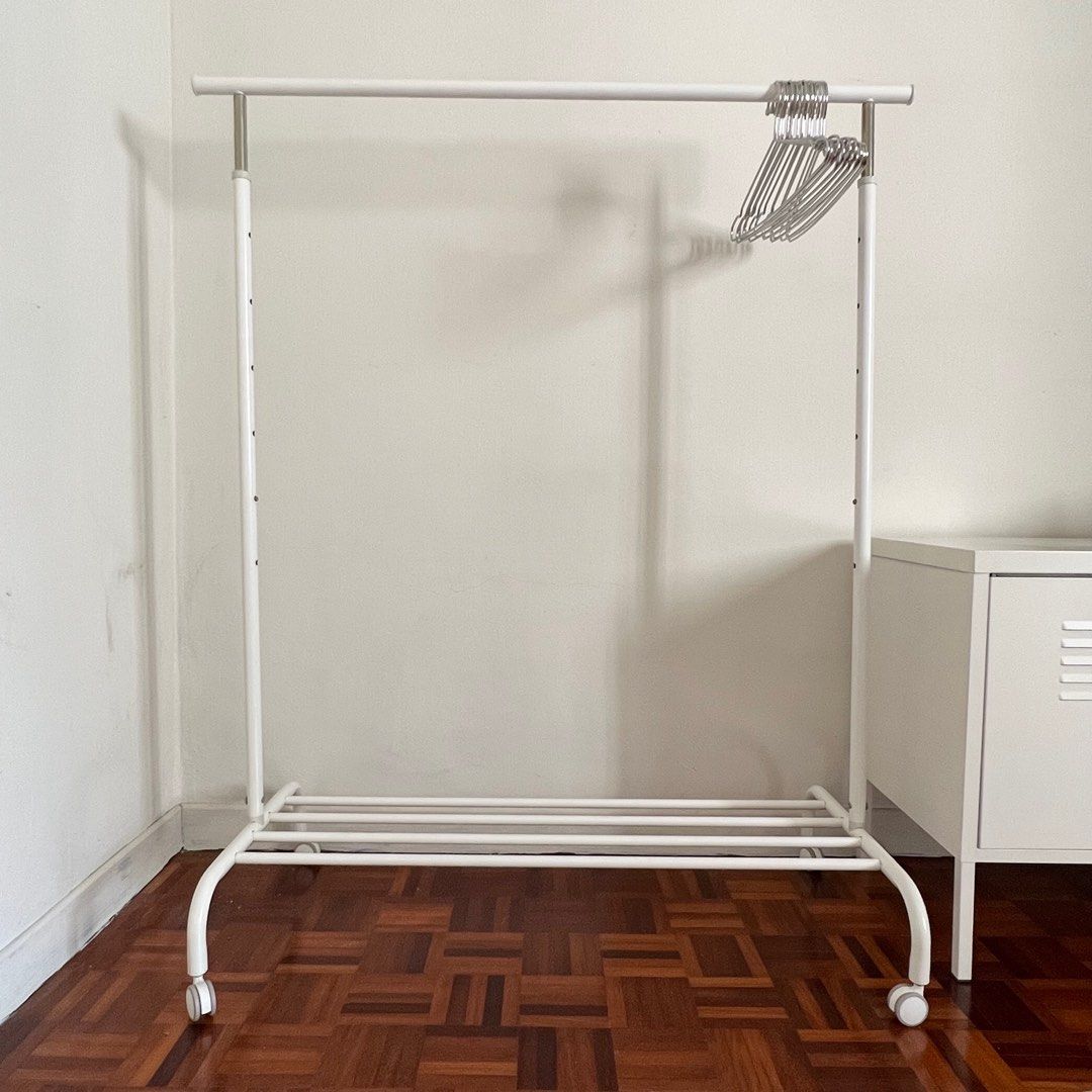 IKEA Clothes Rack Rigga / White, Furniture & Home Living, Furniture
