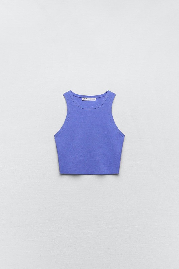 Zara knit crop online top