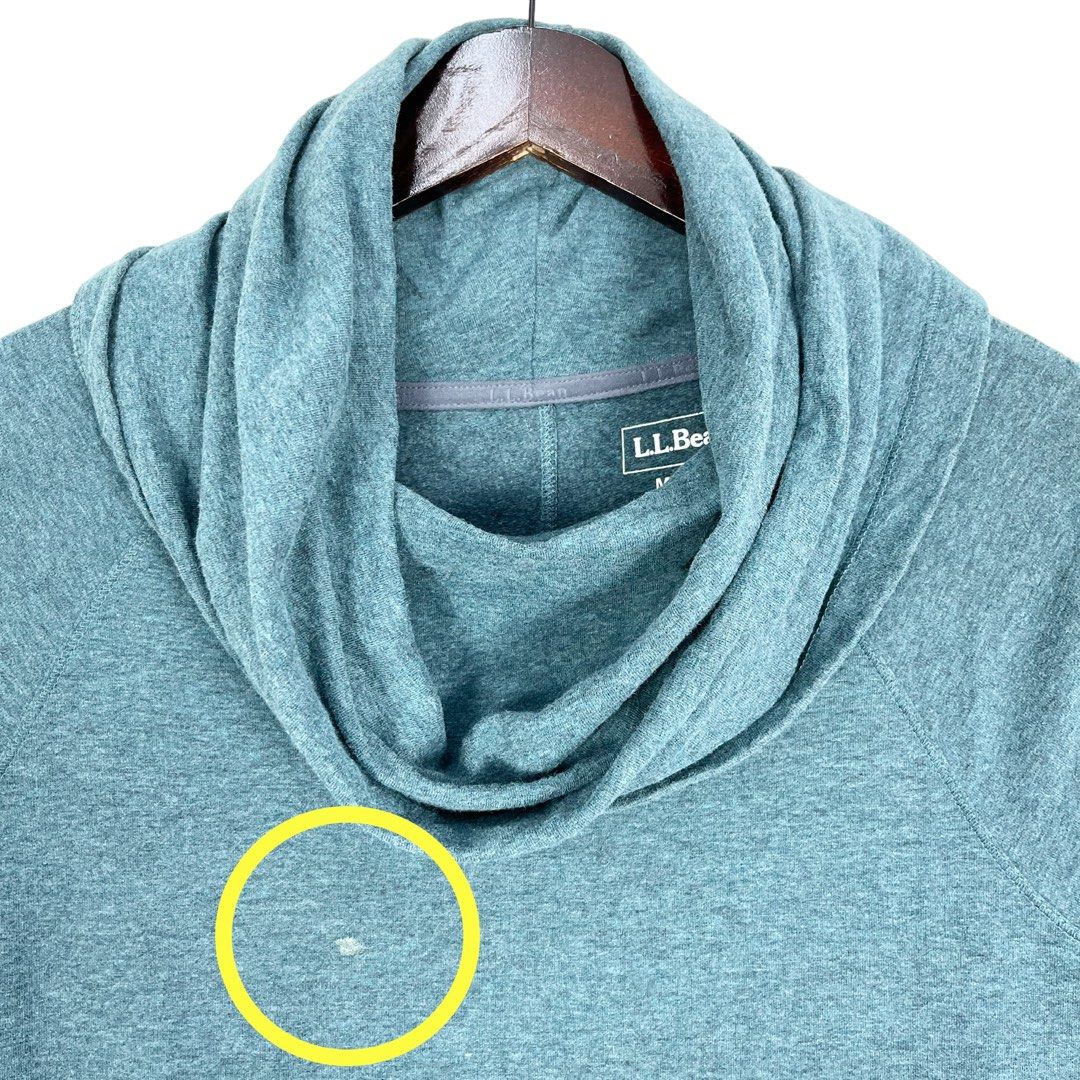 LL Bean Double Layer Shawl Collar Pullover Women Sweatshirt Camping Hiking Outdoor Brand Green Size Medium Women s Fashion Tops Other Tops on Carousell