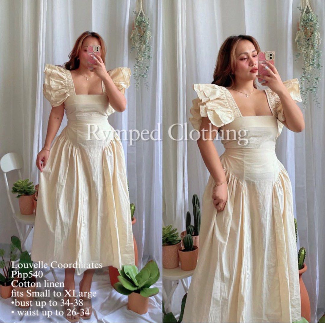 Louvelle Coordinates Flutter Sleeves (Category: Sets or Coordinates) located in Pasig City. Submitted by chaesoons (Listing ID 1288337902, Image 1). Description: never worn! impulsive buy 😅 not my style og price bought at: ₱540 .