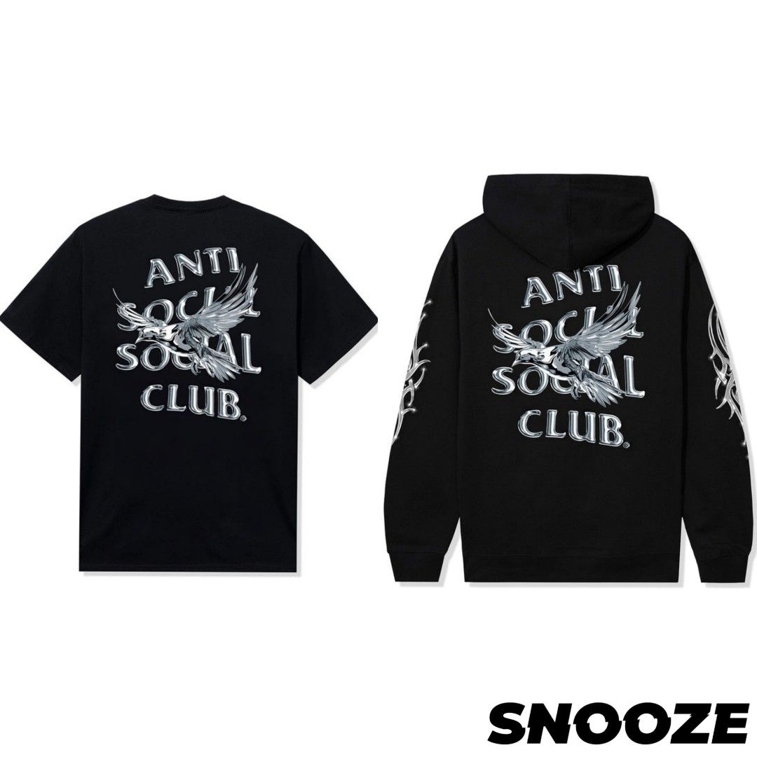 L XXL ANTI SOCIAL SOCIAL CLUB FRANTICALLY MELTING BLACK HOODIE TEE Men s Fashion Tops Sets Tshirts Polo Shirts on Carousell