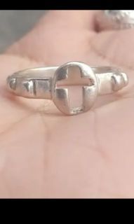 Made in Vatican Rome antique Sterling Silver rosary ring,size 8