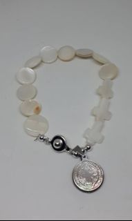 Made in Vatican Rome beautiful mother of pearl St. Benedict protection rosary bracelet