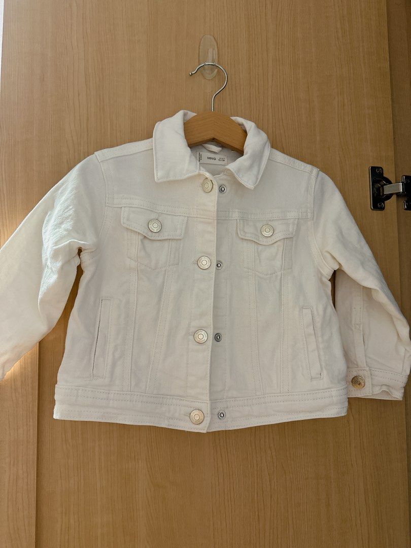 Mango kids White Denim Jacket size 18 24m