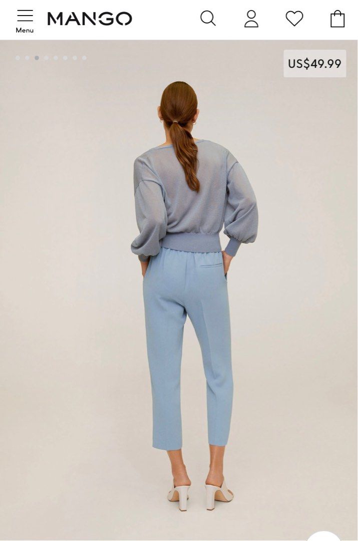 Zara high waist pants blue