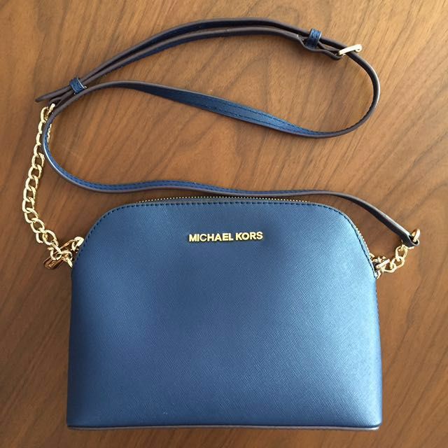 Michael Kors Blue Saffiano Leather Jet Set Camera Crossbody Bag Michael Kors  | TLC