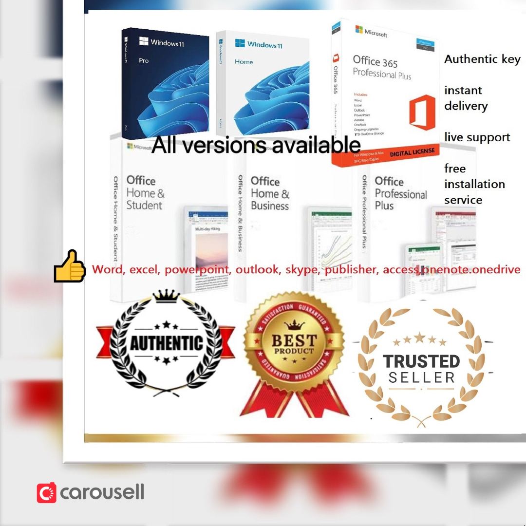 Microsoft Office 2021 2019 2016 365/ windows 11 windows 10 pro