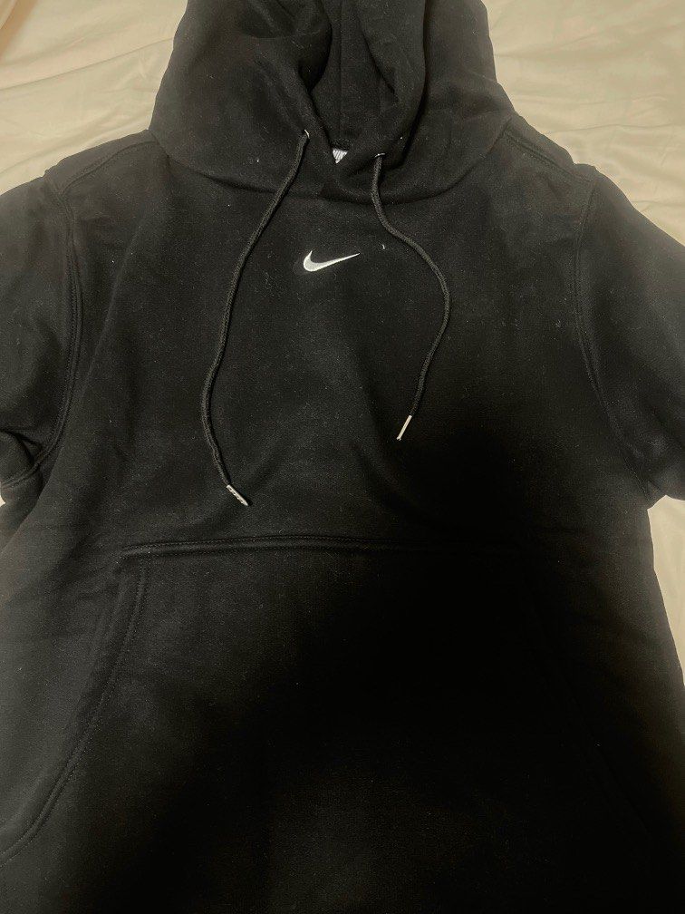 nike black mini swoosh hoodie