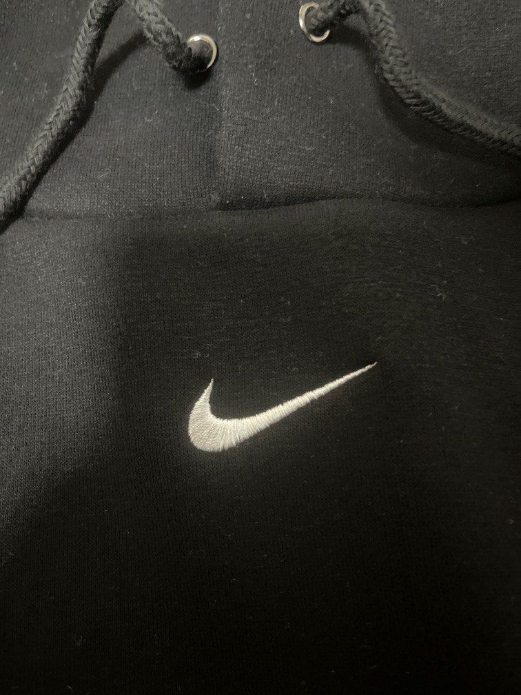 nike black mini swoosh hoodie