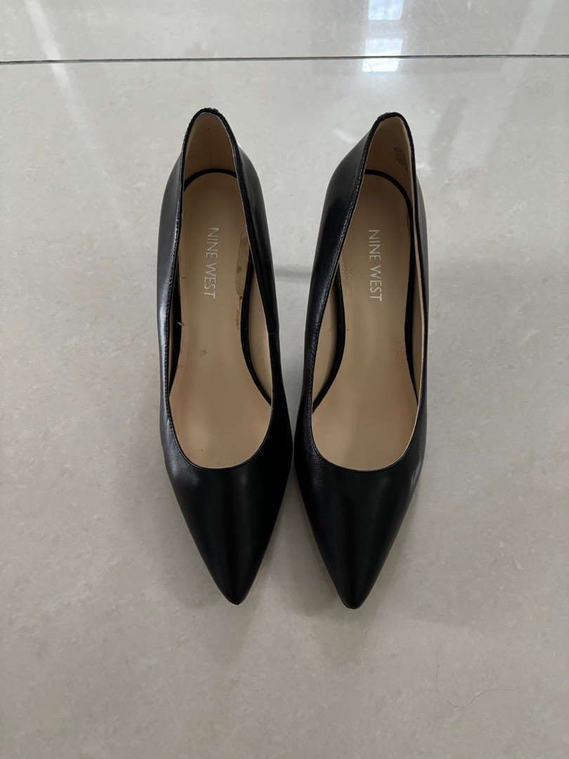 Nine west on sale black leather pumps