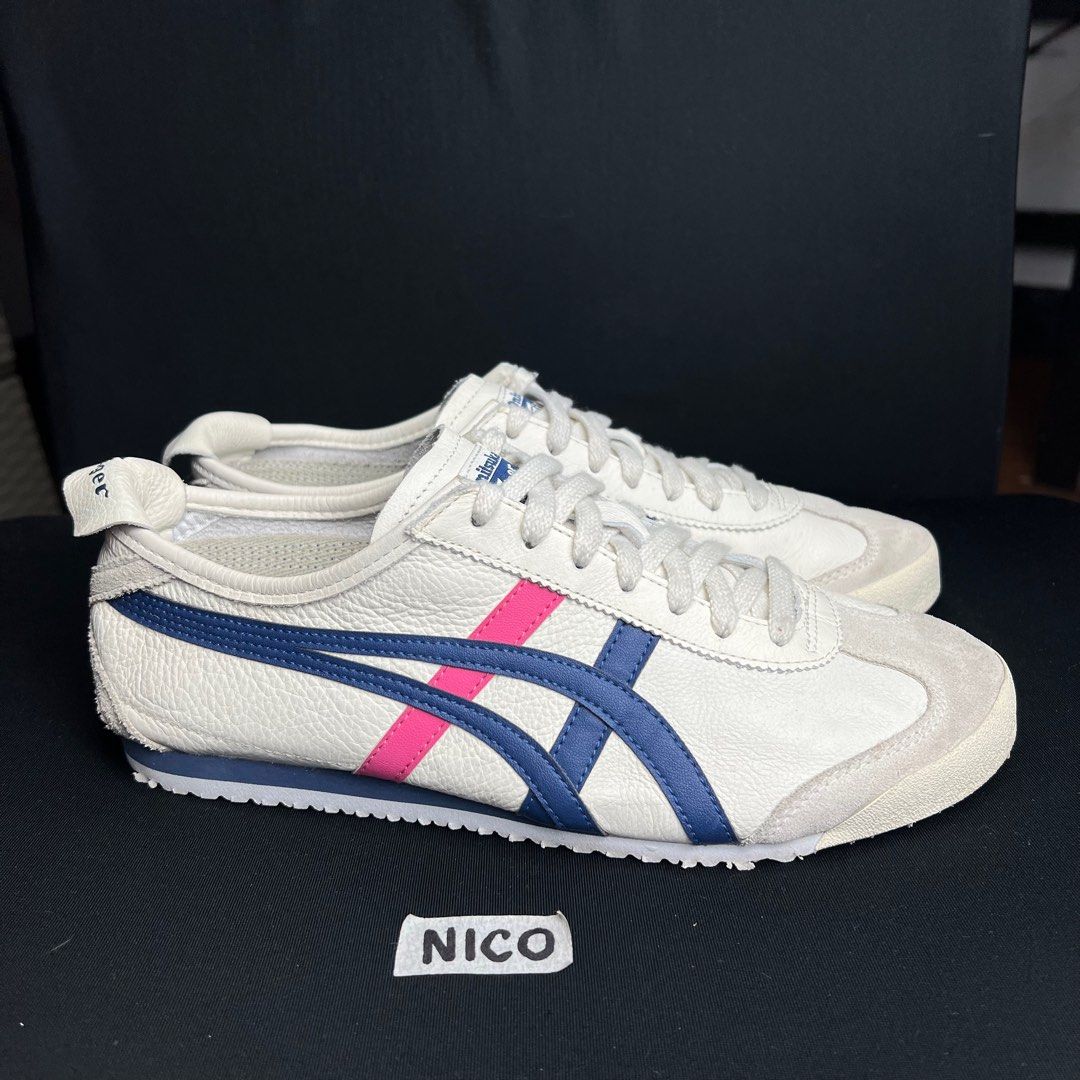 Onitsuka Tiger Mexico 66 Cream Midnight Blue Pink 9.5 US