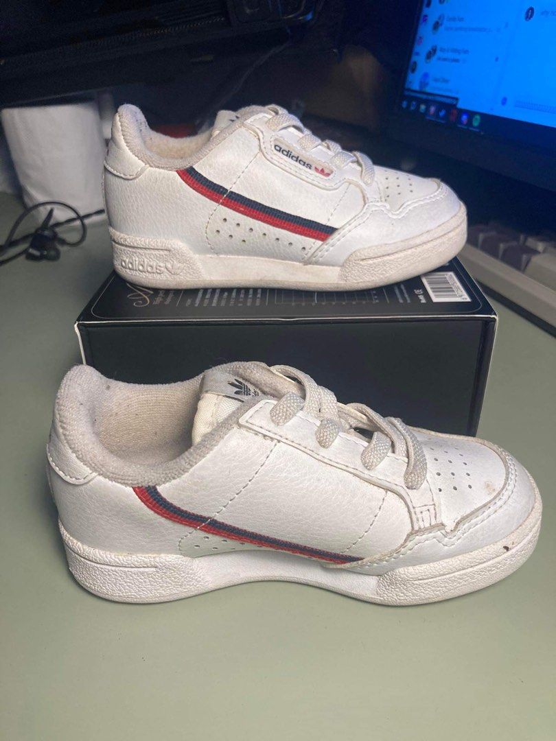 Orig Adidas Continental for toddlers (Category: Babies & Kids Fashion) located in Quezon City. Submitted by rbcrl (Listing ID 1288338816, Image 3). Description: US 6 1/2 UK 6 JP 135 CHI 130 13.5cm.
