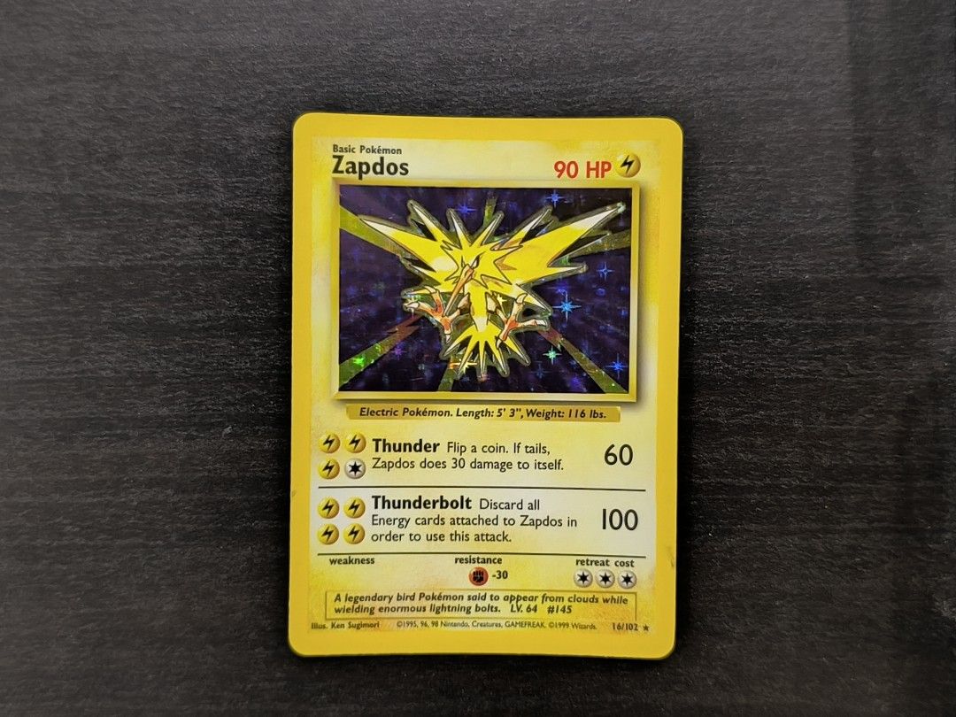Pokemon Zapdos 16/102 Base Set, Hobbies & Toys, Toys & Games on Carousell Pokemon Zapdos 16/102 Base Set, Hobbies & Toys, Toys & Games on Carousell