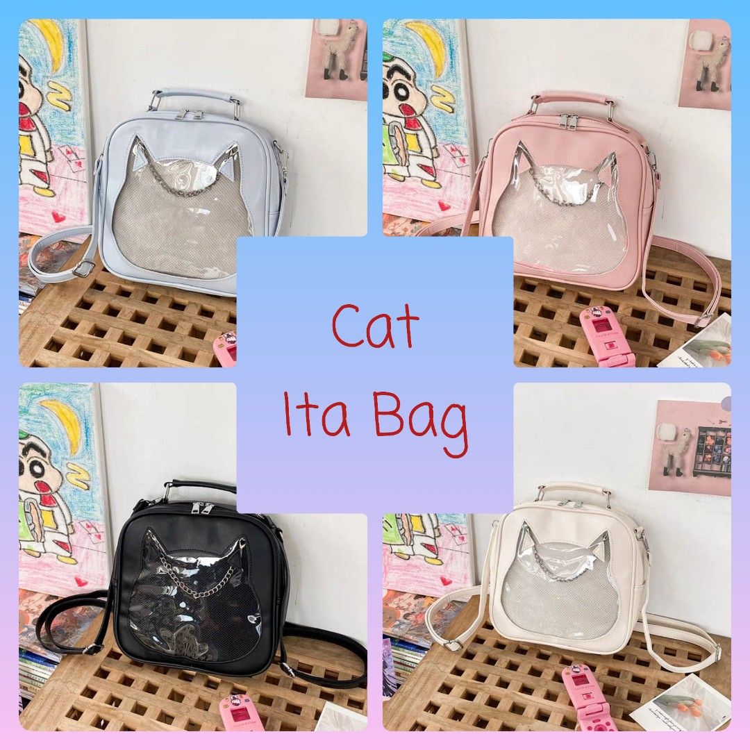 PO Mailing Preferred Cat Ita Bag White Black Pink Blue Women s
