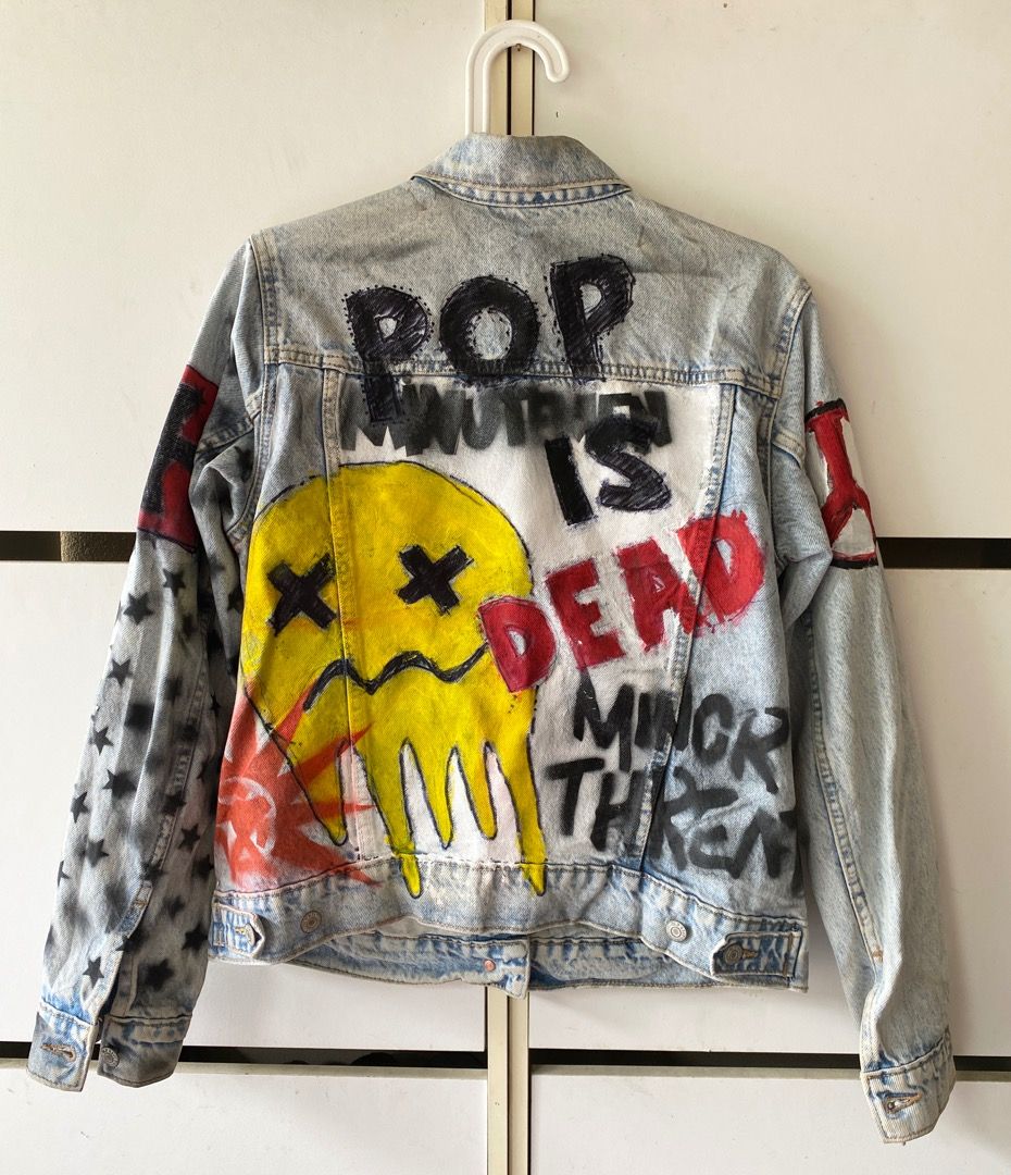 Punk rock denim sales jacket