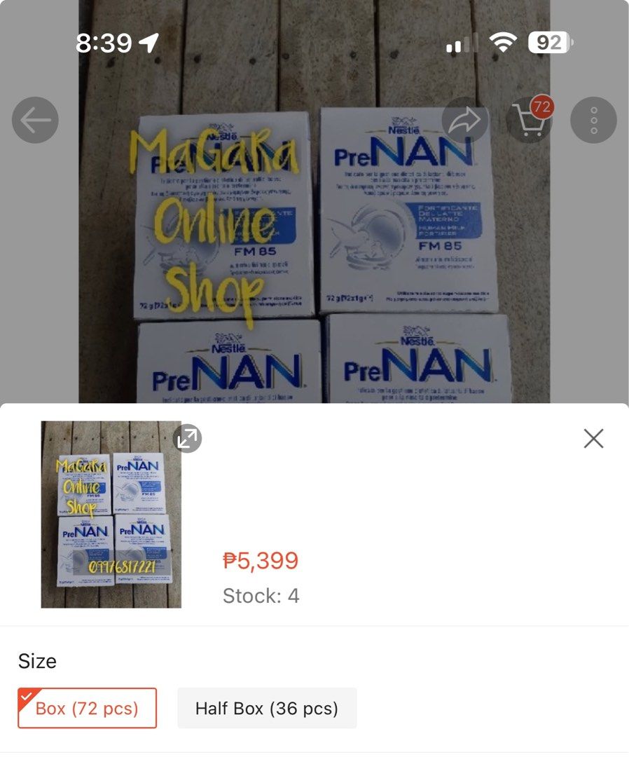 Pre nan human new arrivals milk fortifier online