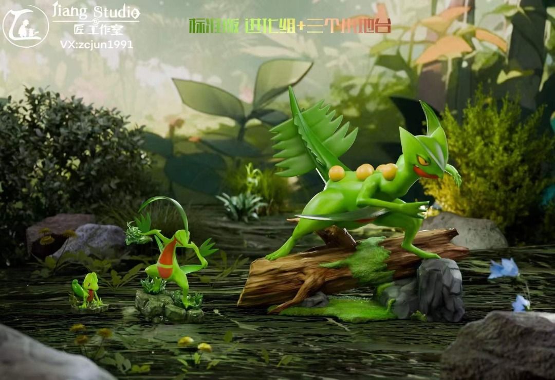 【PRE-ORDER】 Jiang Studio - Treecko Evolution Group Pokemon Resin Statue ...