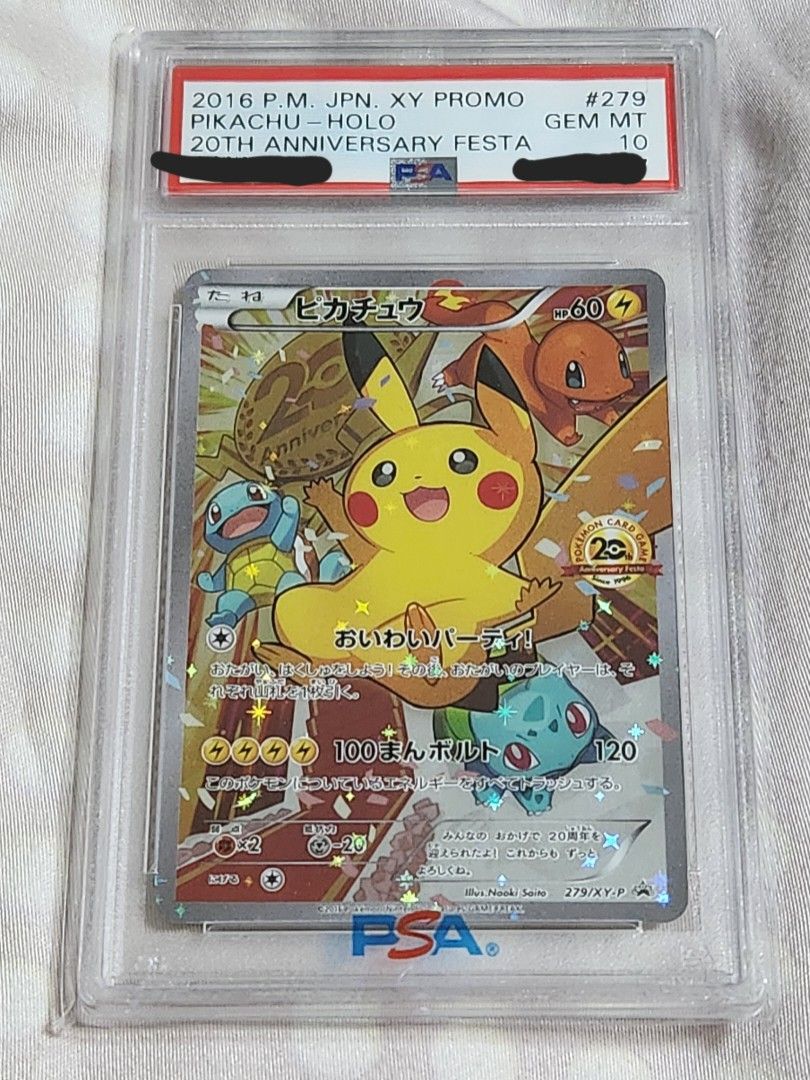 Psa 10 pikachu 279/xy-p festa 20th anniversary, Toys