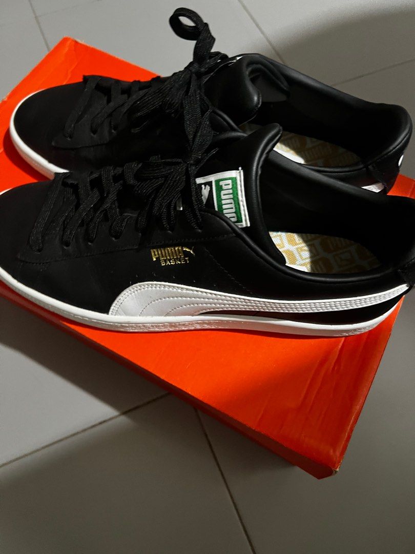 Puma basket black white on sale