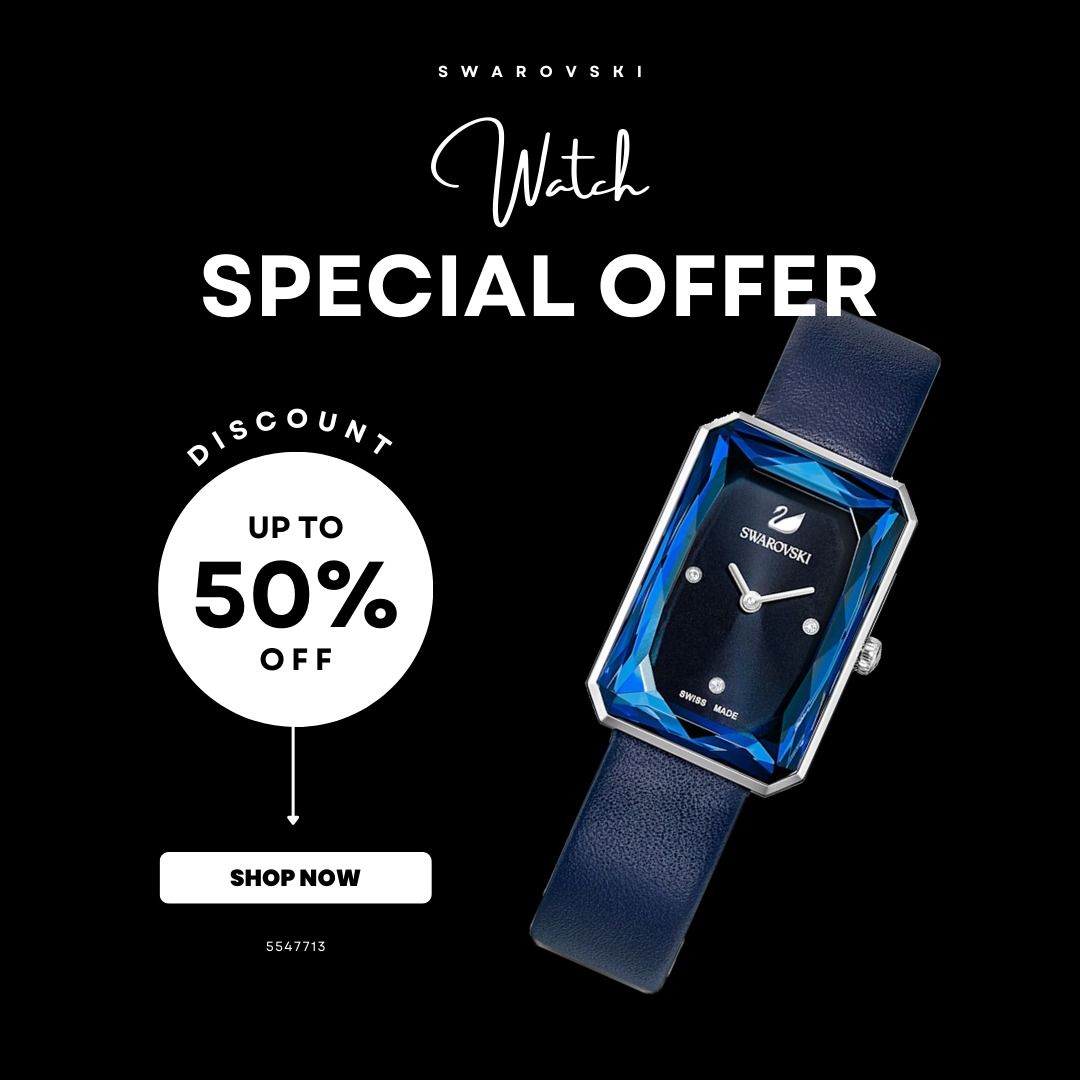 Original Swarovski Navy Blue Leather Women s Watch Uptown 5547713 Jam tangan Wanita