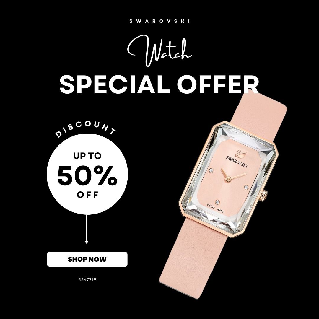 Original Swarovski Pink Leather Women s Watch Uptown 5547719 Jam tangan Wanita