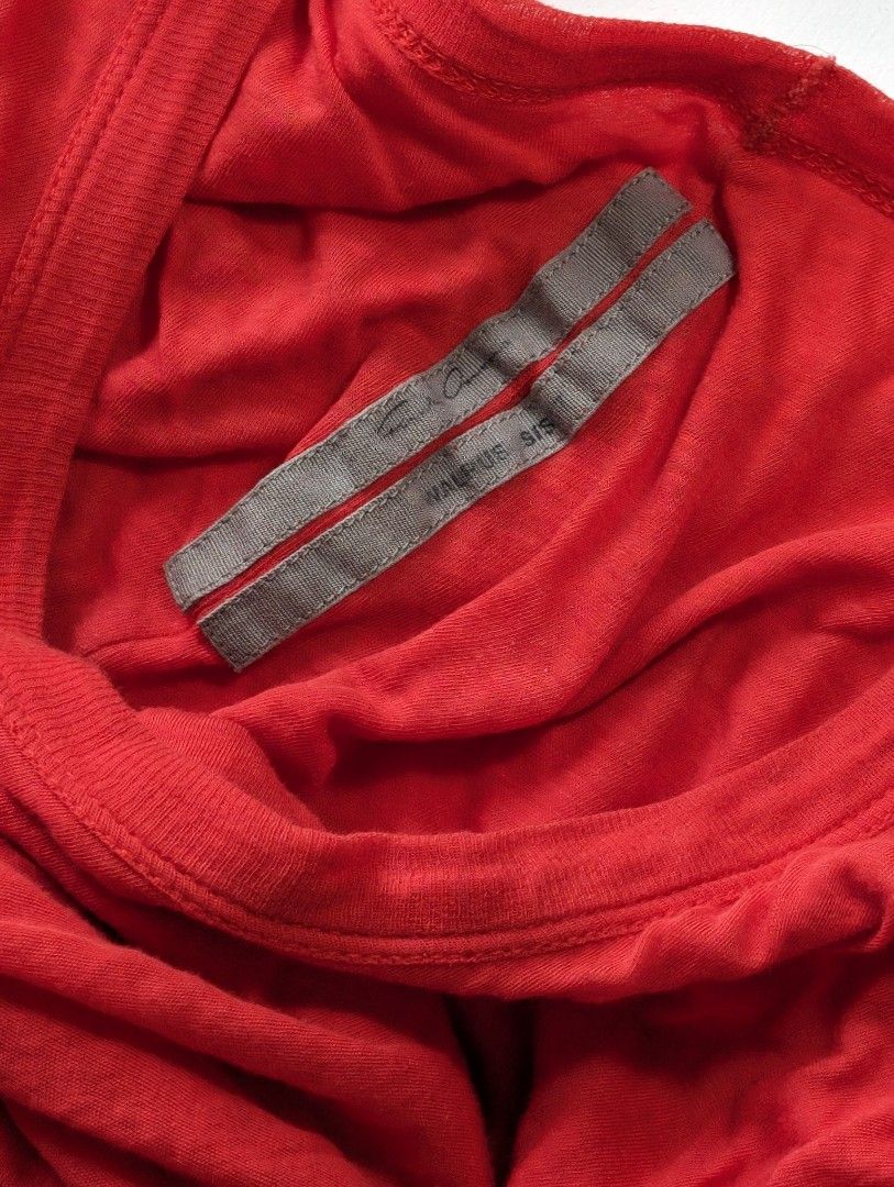 Rick Owens Walrus SS17 Double Layer Tee Cardinal Red, Men's
