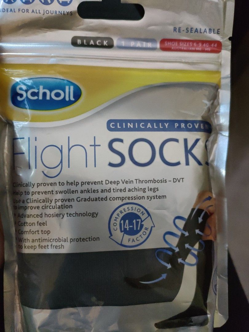 Scholl Flight socks size 40-44, Health & Nutrition, Braces