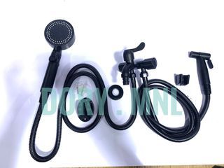 Shower black stainless set telephone shower with 3way faucet and bidet set