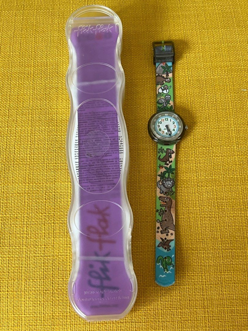 Swatch Flik Flak Green Sauruses Return Water Resistant Quartz Watch