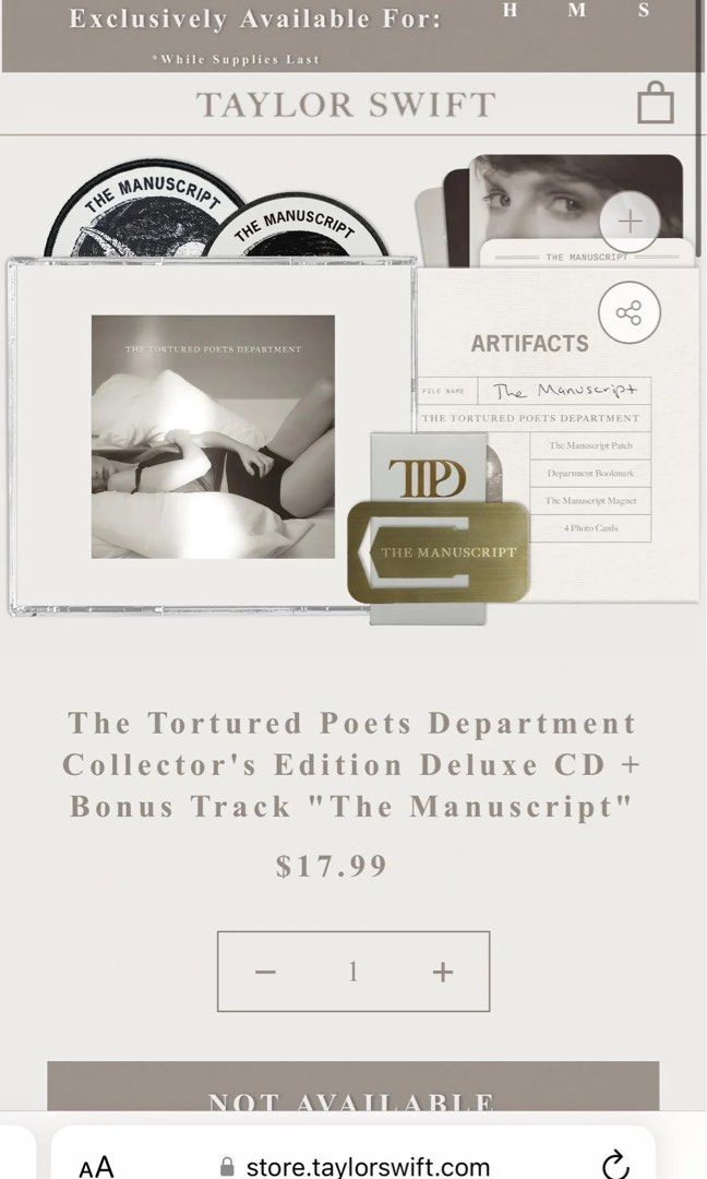 Taylor Swift- TTPD The Manuscript Collector's Edition