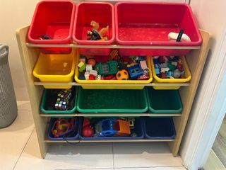 Toy storage rack with 12 bins