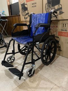 Travel wheelchair matte type -blue