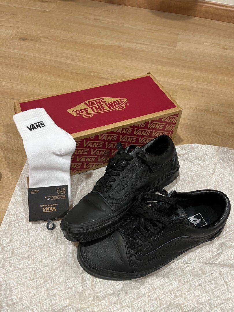 Black leather sale vans for school