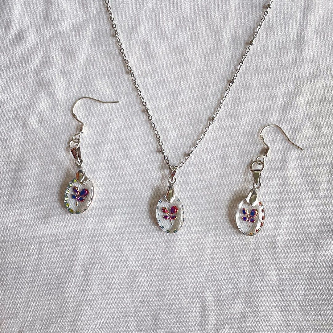 Glass rose pendant cheap