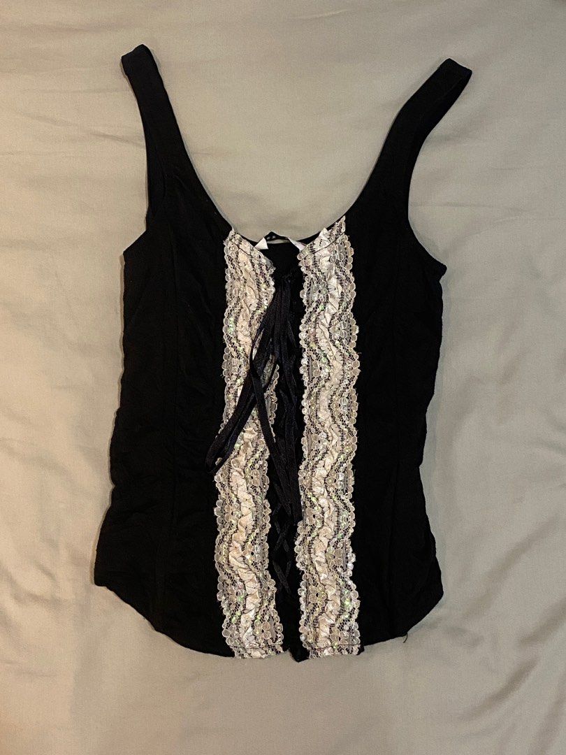 Trend4us Vintage Lace-Up Corset Top main image 0