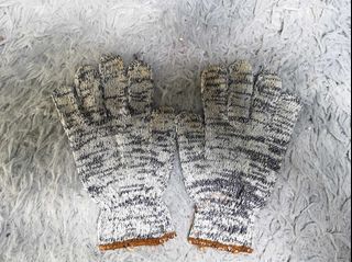 White & Black Cotton Hand Gloves